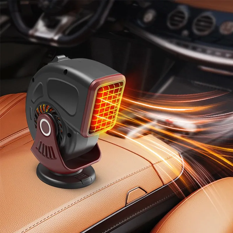 RUN Technology Car Mounted Heater 12V Low Noise 360 Degree Rotatable Black - 1 Heater