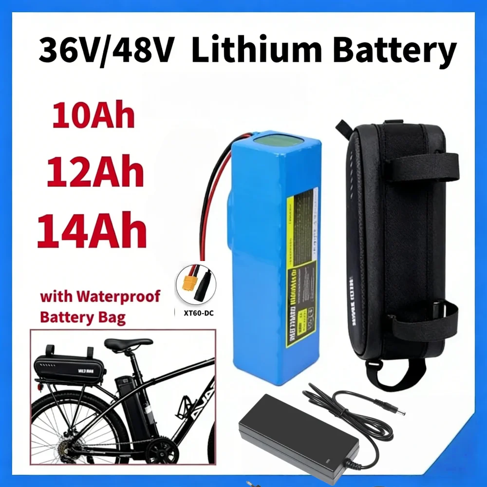 48V 36V 10S3P 13S3P 14Ah Rechargeable Lithium Battery Pack 500W Power motorcycle Scooter Electric Vehicle with Waterproof Bag