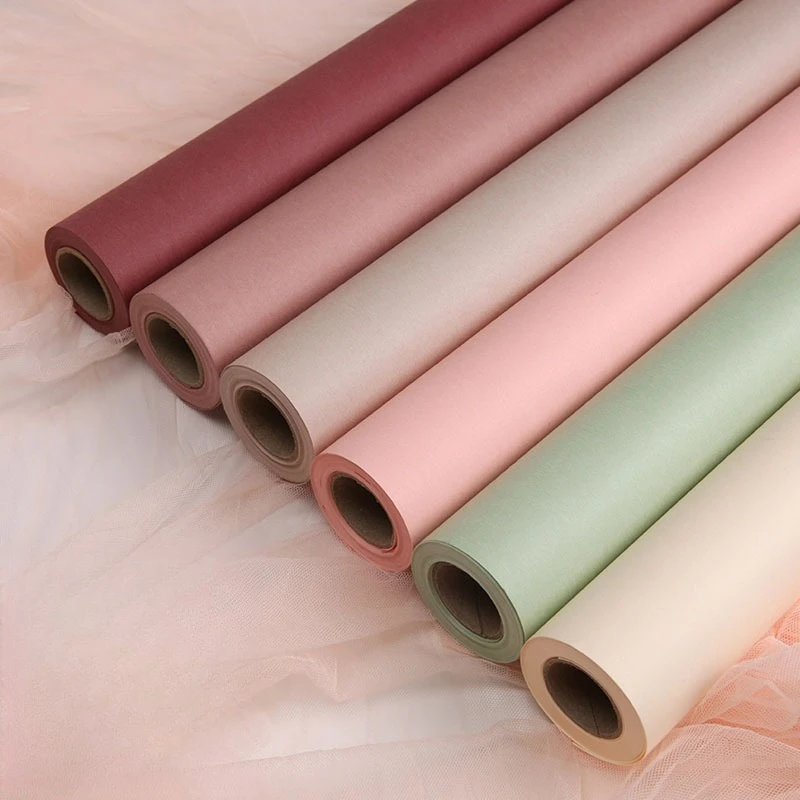 

1 Roll of Solid Color Art Craft Paper 58cmx7.2m Flower Packaging DIY Material Advanced Tear Resistant Waterproof Kraft Paper