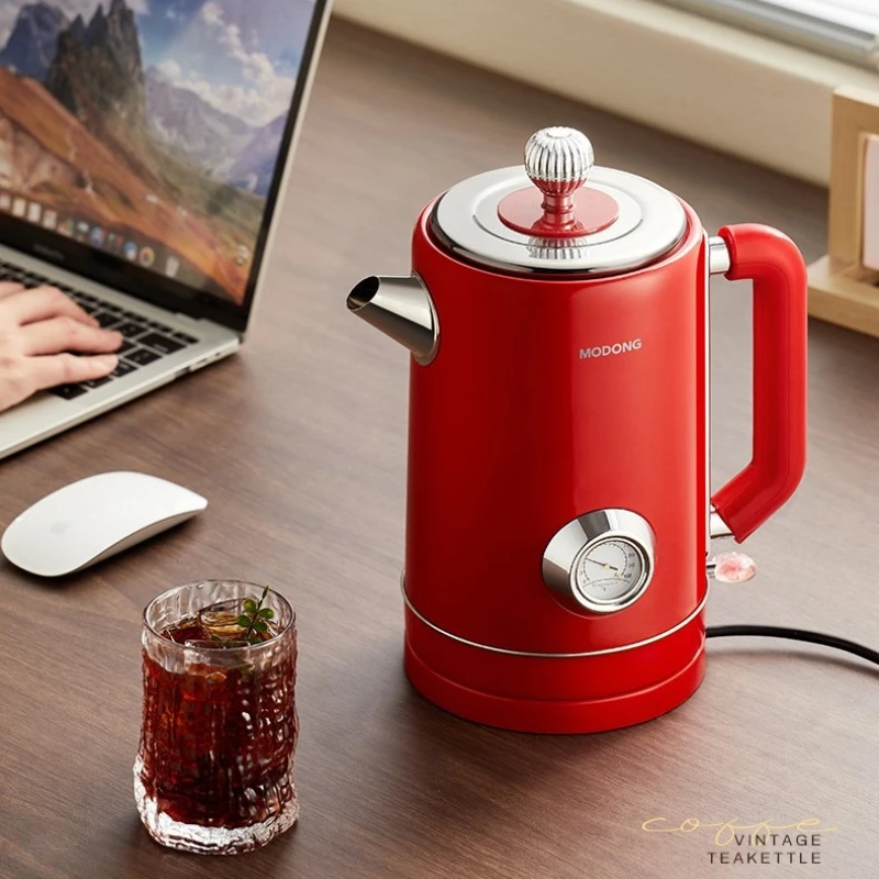 

Professional Vintage Electric Kettle, Auto Shut-Off Keep Warm, Scratch-Resistant Retro, Premium Home Gift Water Boiler