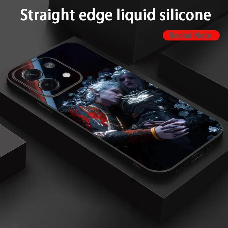 Baldurs Gate 3 Game Cool Phone Case For Xiaomi Redmi Note 14 13 12 11 Pro Plus S 5G 14C A3 Soft Black Phone Cover