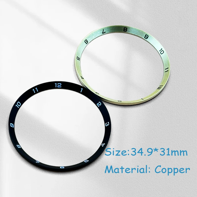 

Mod 34.9mm*31mm Copper Watch Chapter Ring Fits Japanese Men's Watch Repair Accessories Parts