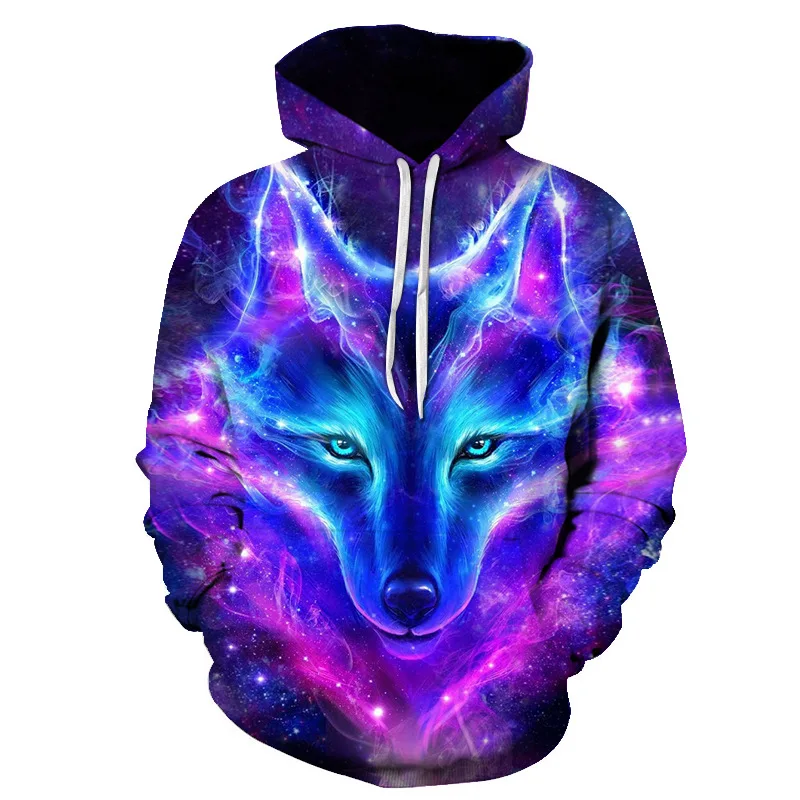 Dierenwolf 3d Bedrukte Sweatshirts Met Capuchon Voor Heren Dames En Casual Oversized Pullover Hiphop Harajuku Streetwear Hoodies