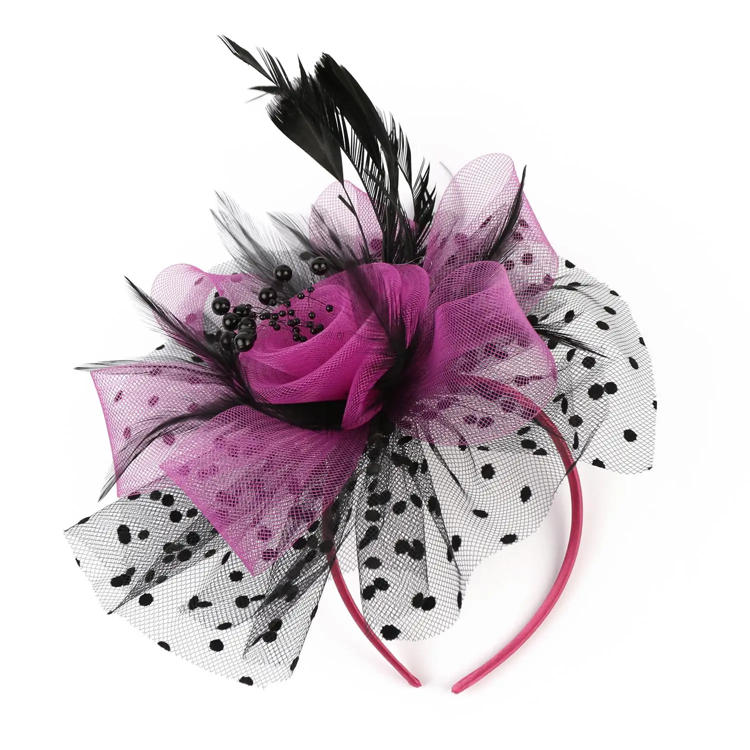 Stylish Mesh Flower Cocktail Hair Fascinators Fascinator Hat Tea Party Headband Feathers Hair Clip Alice Headband Clip