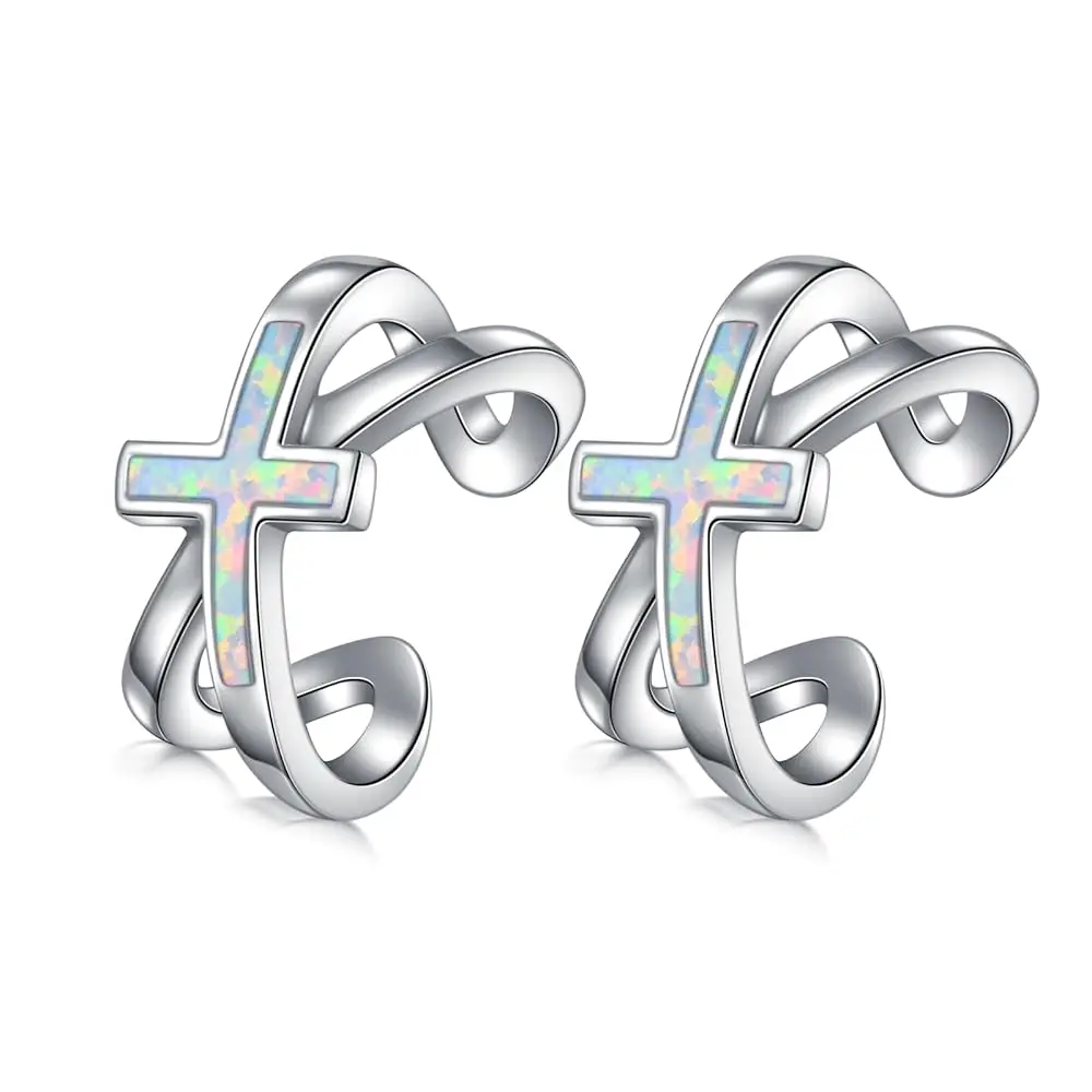 

Серьги-манжеты (без прокола) из стерлингового серебра 925 пробы с крестом, кельтским узлом, филигранным узором, Древом Жизни, восьмиконечным звездчатым узором, черные/золотые, подарки