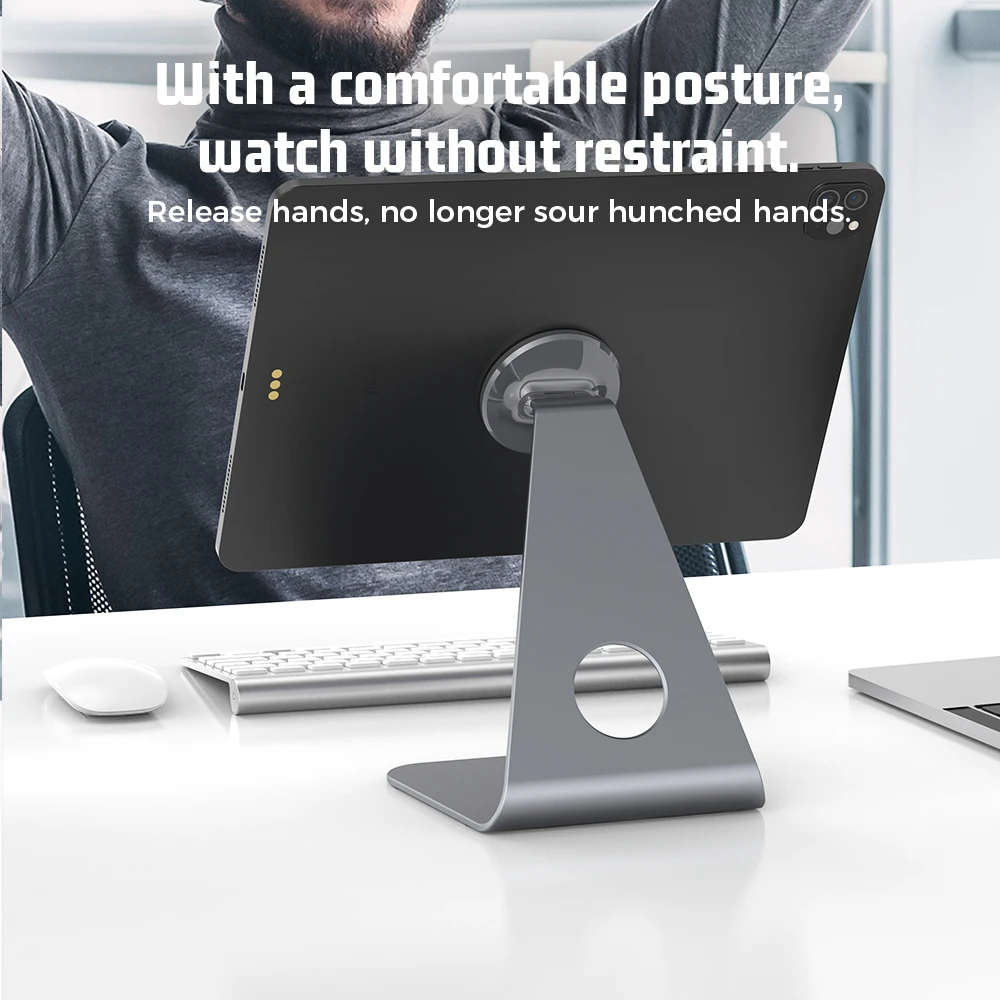 Tablet Stand For iPad A16 M2 M3 Air 11 13 Pro M5 M4 12.9 A17 Metal Magnet Rotation Tablet Holder For Samsung Huawei Xiaomi Phone