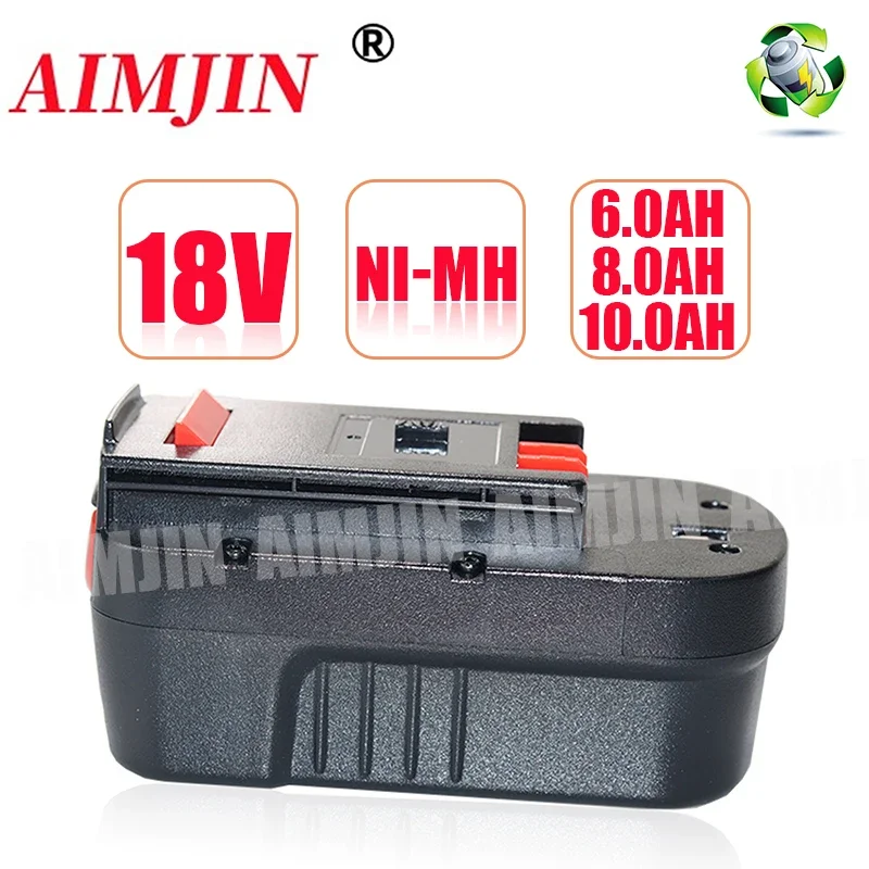 

6/8/10Ah 18V A18 Battery Compatible with for Black Decker Replace battery HPB18-OPE 18V Slide Pack Electric tool battery