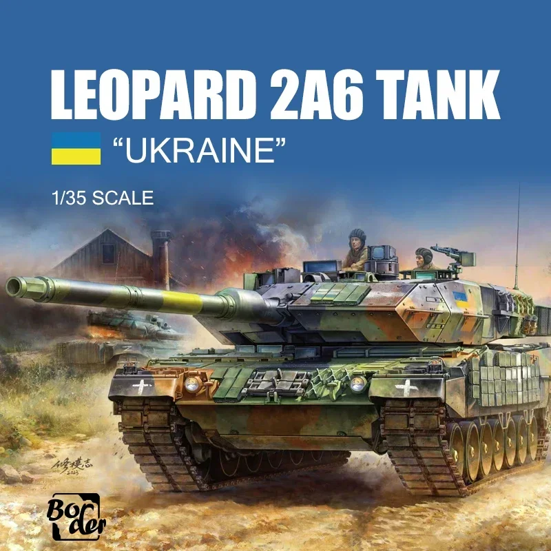 

Border model 1/35 Scale Model Kit BT-031 Leopard 2A6 main battle tank Ukrainian version comes （with metal barrel ）