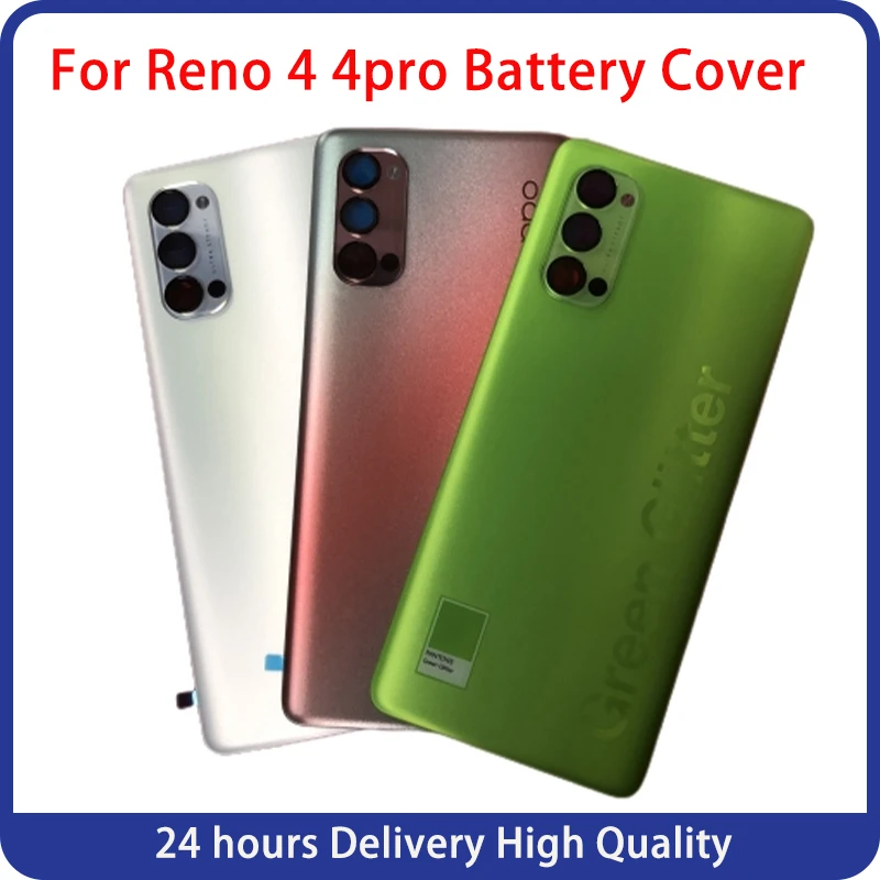 NEW Back Glass Battery Back Cover For Oppo Reno 4 Pro 5G Reno 4 Housing Door Rear Case Camera Glass Lens With Logo