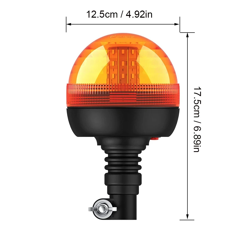 Amber LED Tractor Forklift Warning Flashing Light Police Motorcycle Rotating Emergency Strobe Light Beacon Truck Car Signal lamp