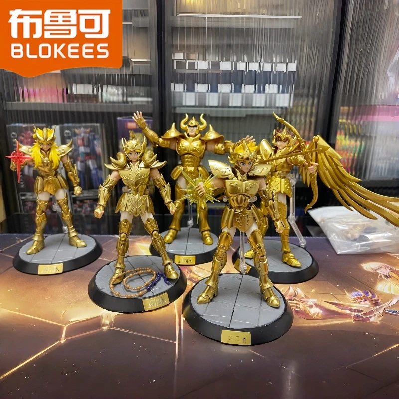 Blokees genuinos Saint Seiya campeón clase figura de acción Aiolos Taurus Aldebaran Pegasus Mu Aiolia Milo juguetes Kits de montaje regalos