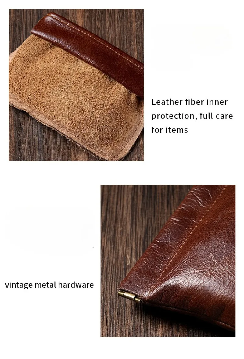 3 Size Options Genuine Leather Squeeze Coin Purse, Automatic Closing Jewelry Pouch, Multi-Size Mini Storage Bag for Small Items