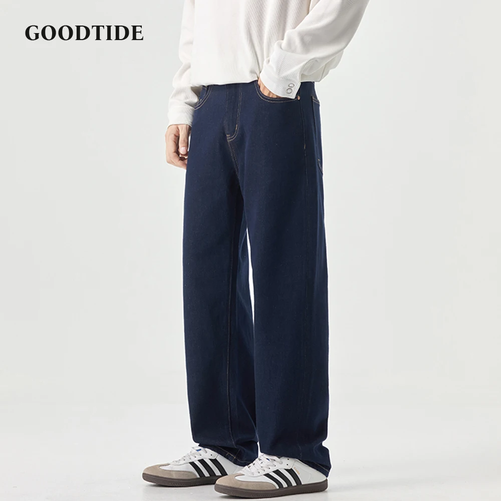 

American Retro Washed Straight Jeans 2025 Autumn New Embroidery Pattern Business Casual Commuting Denim Trousers Size 28-40