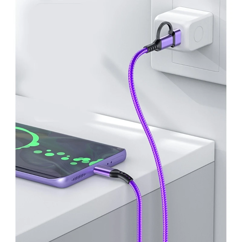 60W Fast USB C Cable For Phones Nylon Braided Charging Cord Data Wire Line With Wide Compatibility 1M