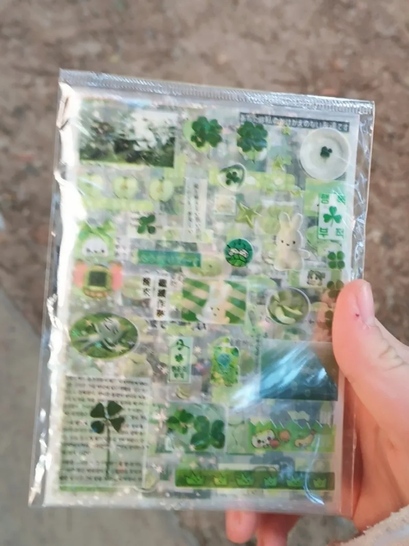 

Random 10pcs Y2K PET Transparent Flash Film Sticker Soda Water Decor Sticker