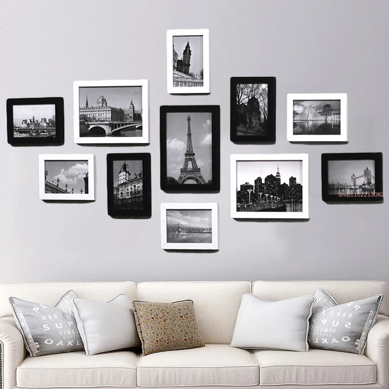 11Pcs Picture Frames Wall Photo Frame Architecture Set Modern Decor Living Room Home Decoration marcos de fotos