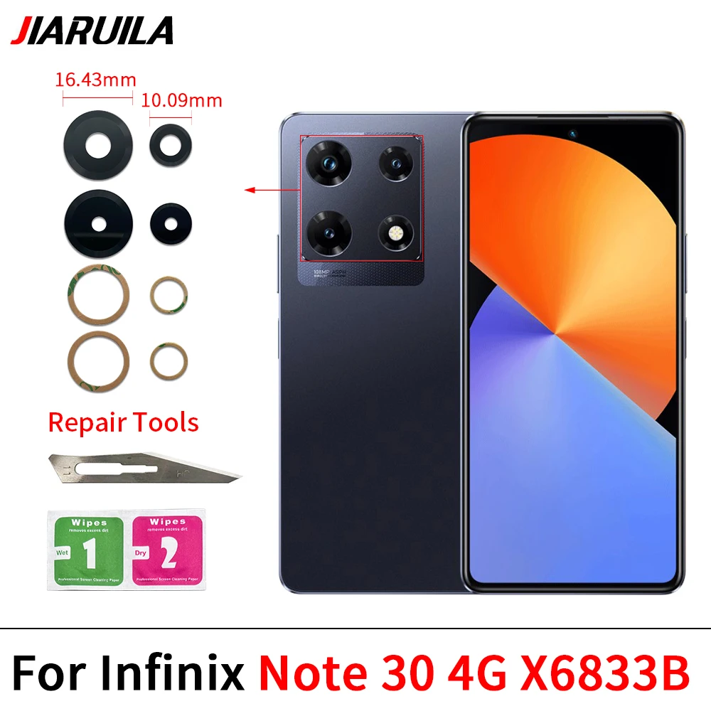 NEW Camera Glass Lens Back Rear Camera Glass Lens With Ahesive Sticker For Infinix Note 30 4G 5G 40 Pro 5G X6833B X6832 X6851