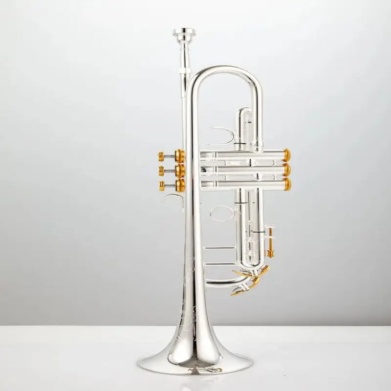 American  Trumpet TR190S Silver Plated Horn Brass Tube Trumpet Instrument Brass Manufacturing