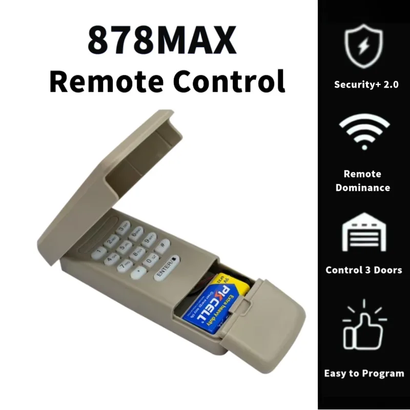 878Max Wireless Keypad for 376Lm 377Lm 877Lm 971Lm 977Lm 878Max Keyless Garage Door Opener Remote Control Entry System