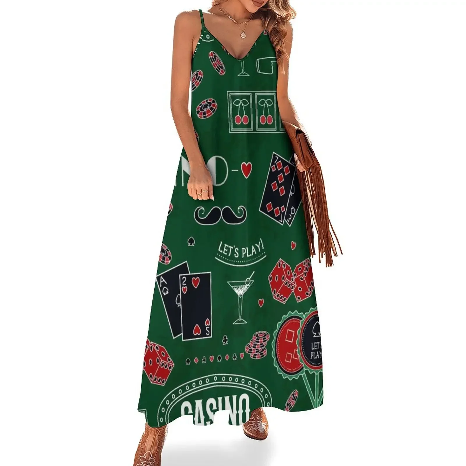 

Casino theme. Gambling symbols. Sleeveless Dress dress party night summer dress korean women