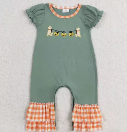 الجملة الرضع طفل الفتيات السروال القصير هالوين اليقطين بوتيك الأخوة الاطفال رومبير #5