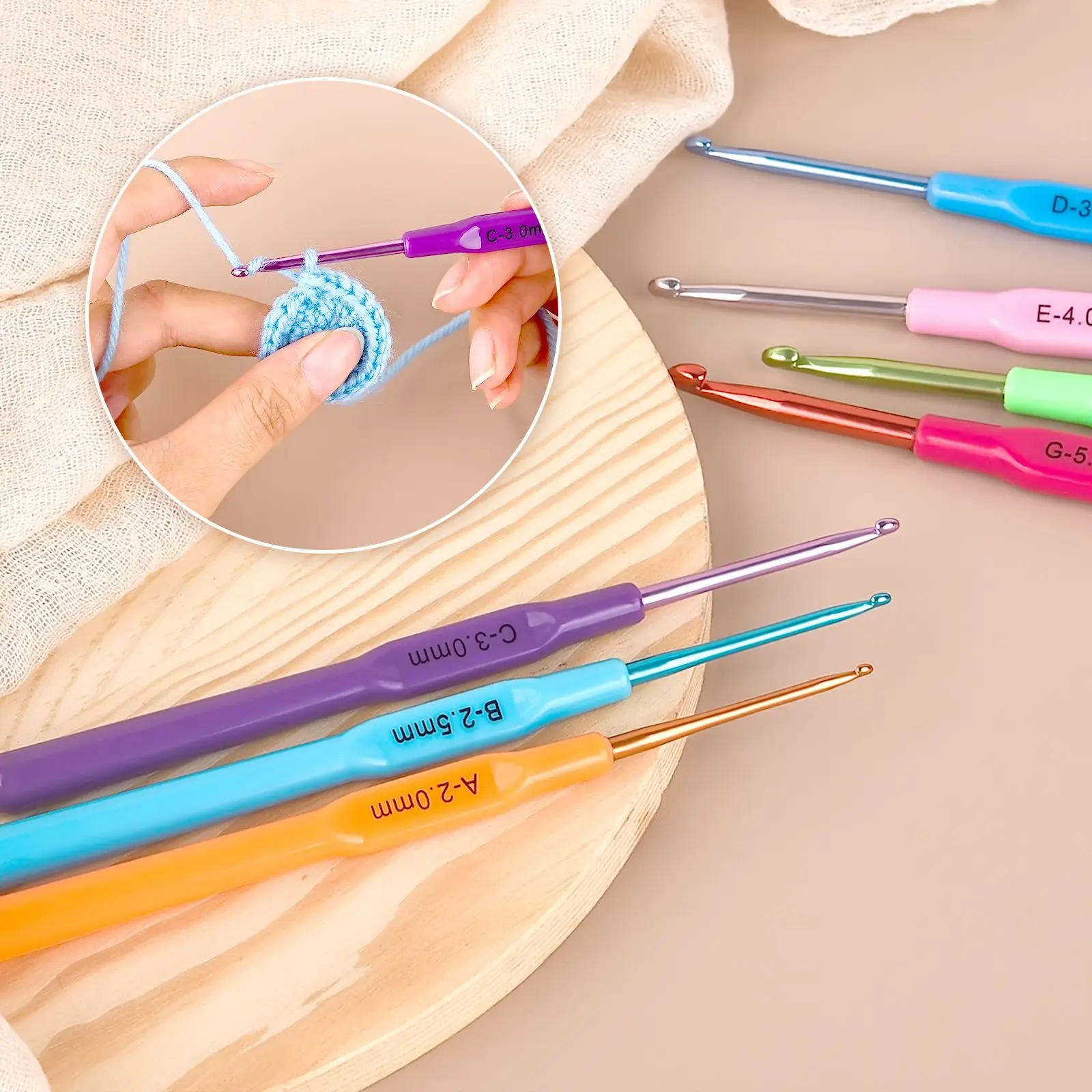 1 قطعة/1 مجموعة الألومنيوم إبر الحياكة 2-5 مللي متر المعادن الكروشيه مجموعة المنزل Craft بها بنفسك الحرفية الغزل غرزة سترة النسيج الخياطة إبرة أدوات
