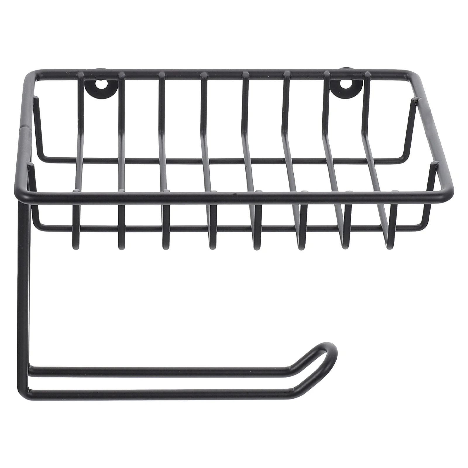 

Wall Mounted Toilet Paper Holder Iron Tissue Rack Black Nail Storage Bathroom Kitchen Smooth Edge Safe Household Hotel