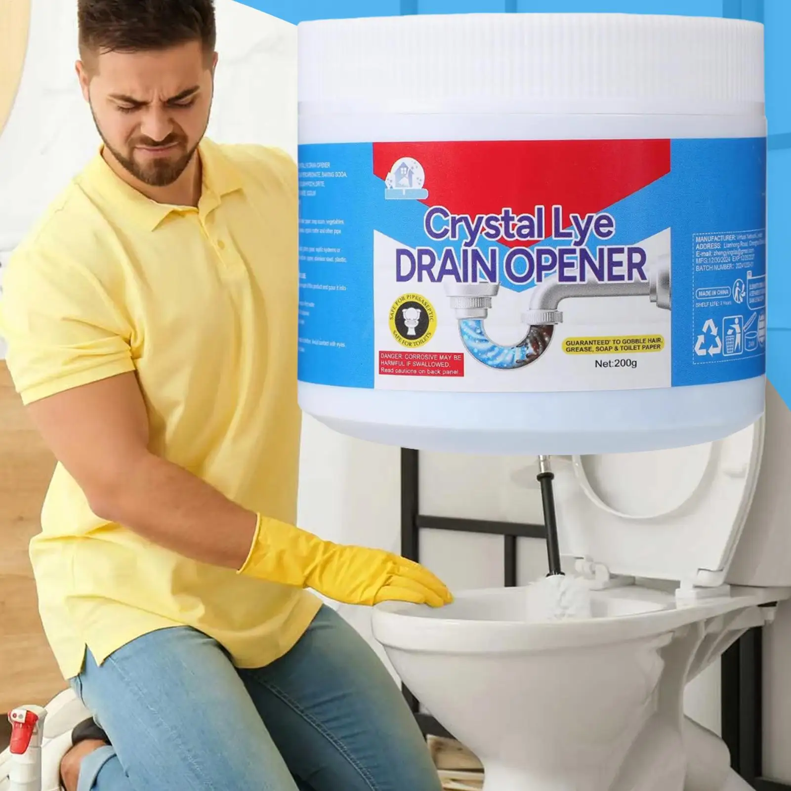 Special Pipe Dredging Agent Powerful Dredging Effective Cleaning Removal Of Odors And Blockages Suitable For Kitchen Sewers view 3