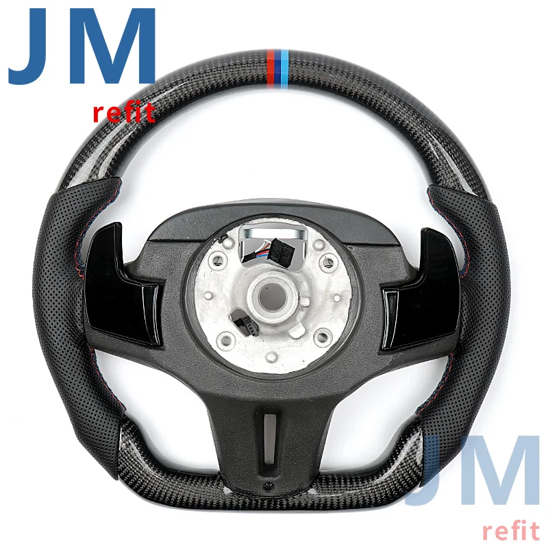 Real Carbon Fiber Steering Wheel For BMW 5 6 X3 X4 G30 G31 G32 G38 G01 G02 M Steering Wheel