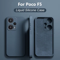 Funda Original de silicona líquida para teléfono, carcasa suave a prueba de golpes para Xiaomi Poco F5 F 5 Pro F5Pro PocoF5