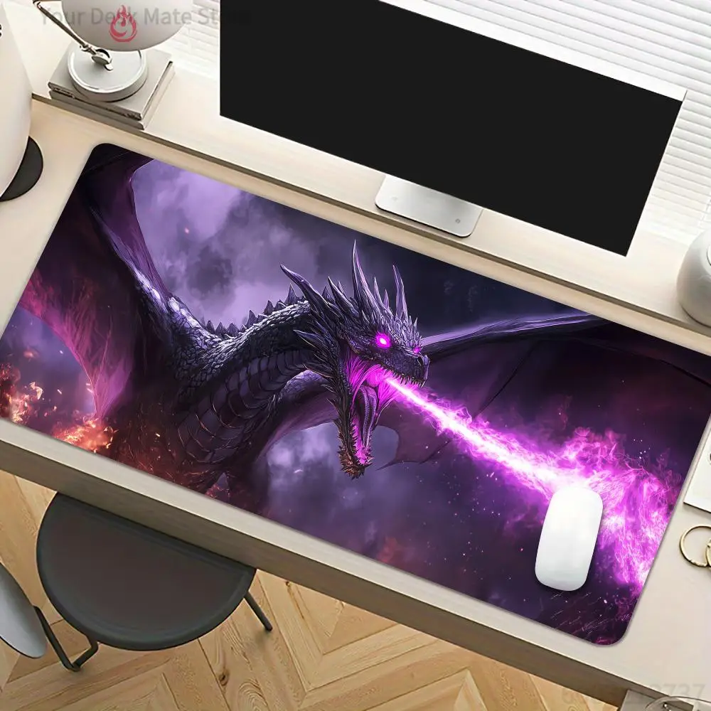 Tapis de souris de jeu Dark Fantasy Giant Dragon, tapis de bureau antidérapant, accessoires pour ordinateur, tapis de jeu, tapis de souris étendu