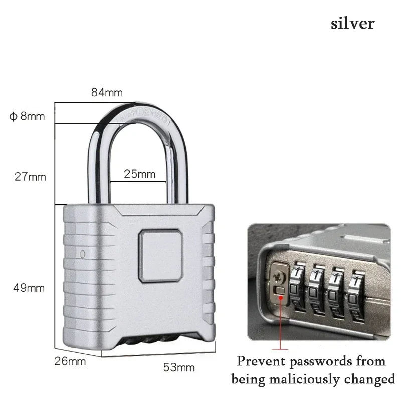 Waterproof Password Lock Outdoor Large Long Beam Short Beam Truck Warehouse Yard Door Mechanical 4-digit Password Lock Padlock