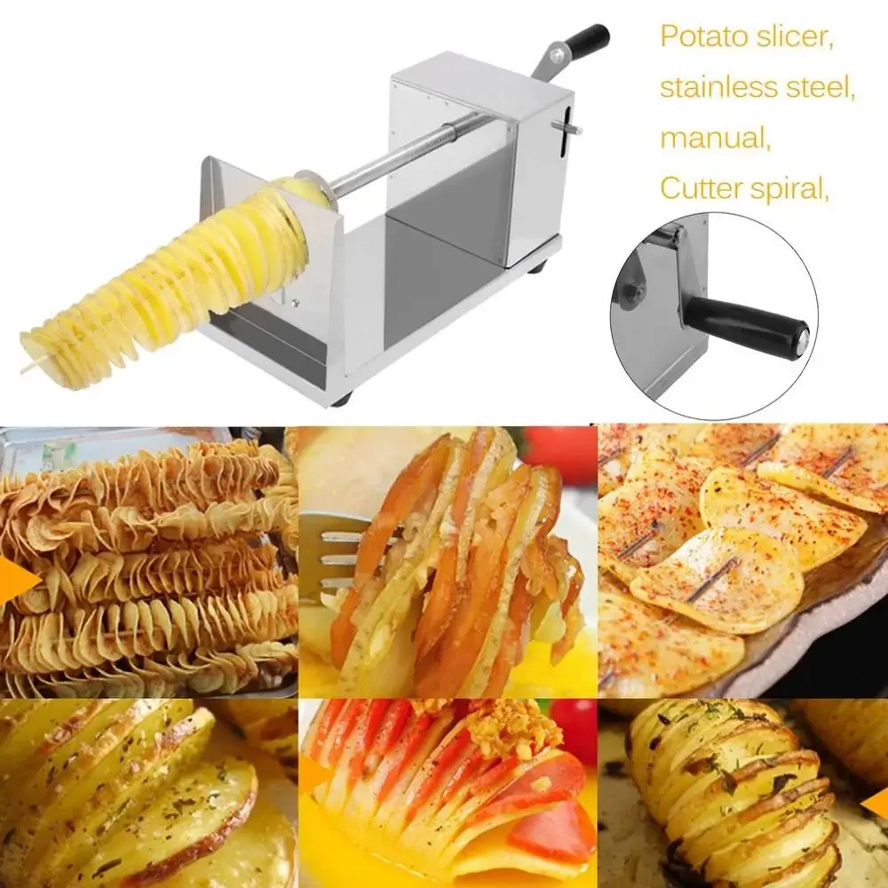 

Hot Sale Manual Stainless Steel Twisted Potato Slicer Spiral French Fry Vegetable Cutter