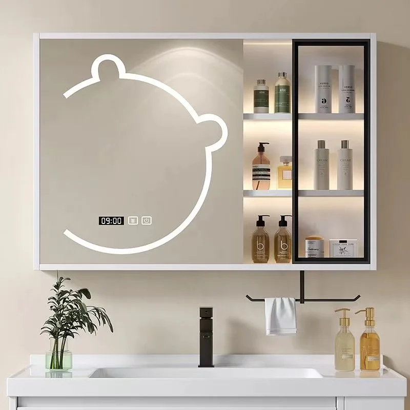 Shaving Mirror Wall Mount Bathroom Vanity Storage Locker Cabinet Modern Large Mirrors Led Medicine Bedroom Cabinets Furniture