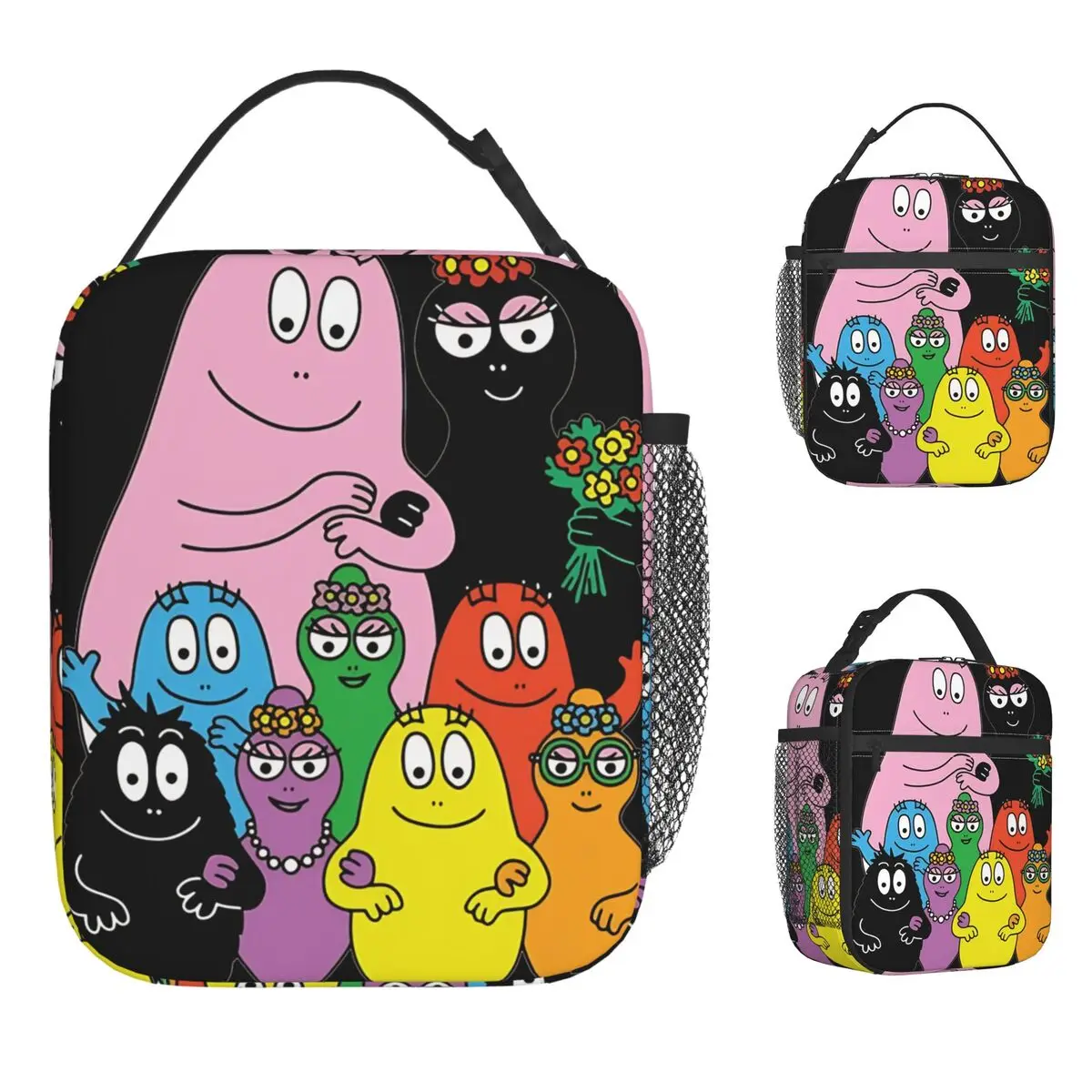 

Сумка для обеда Barbapapas, ланч-бокс для пикника, сумка для еды с эстетичным принтом для детей, портативная изолированная сумка-холодильник из оксфордской ткани