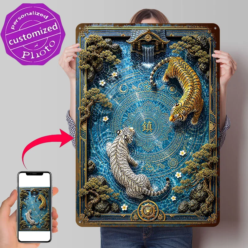 Rite of the Twin Guardians 3D Texture Printed Poster Custom Vintage Metal Tin Plate Sign for Wall Art Room Decoration Cozy Decor