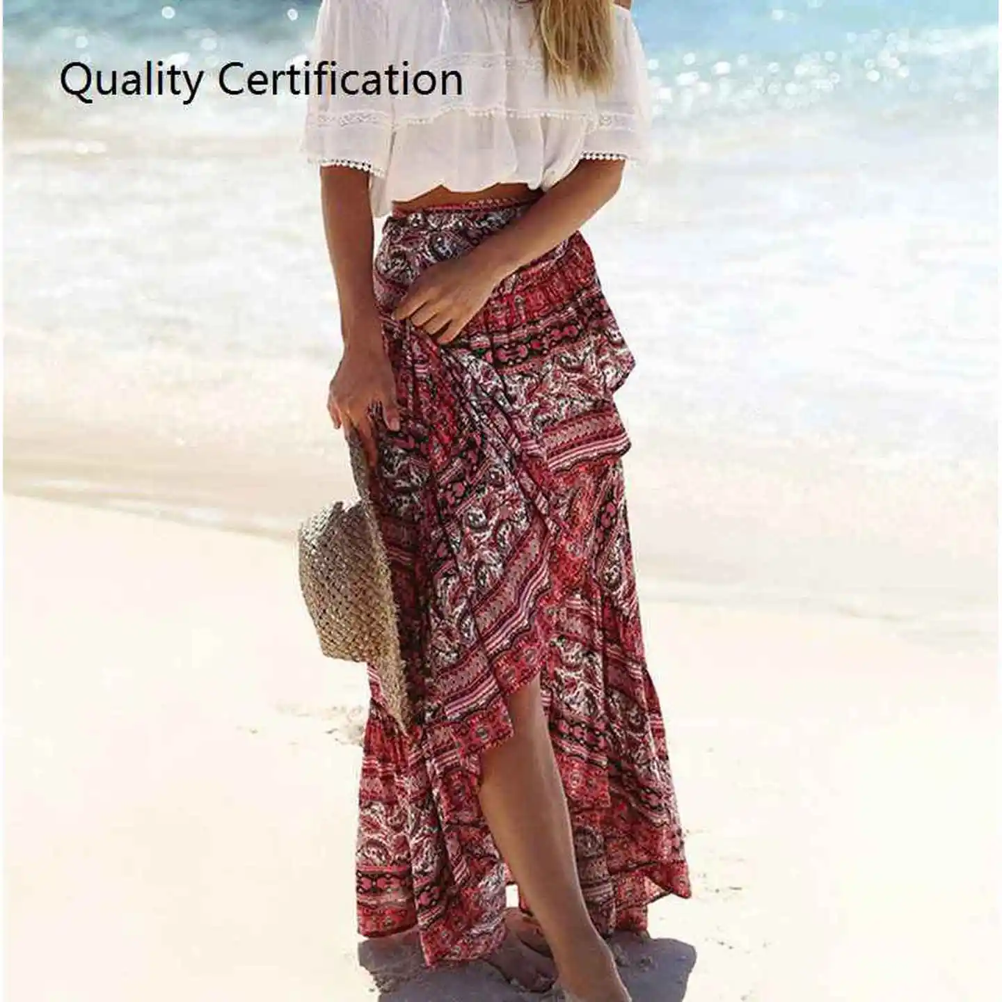 

Летняя пляжная повседневная длинная юбка макси Dr 2020 New Parwear Ele, женская юбка свободного кроя с высокой талией