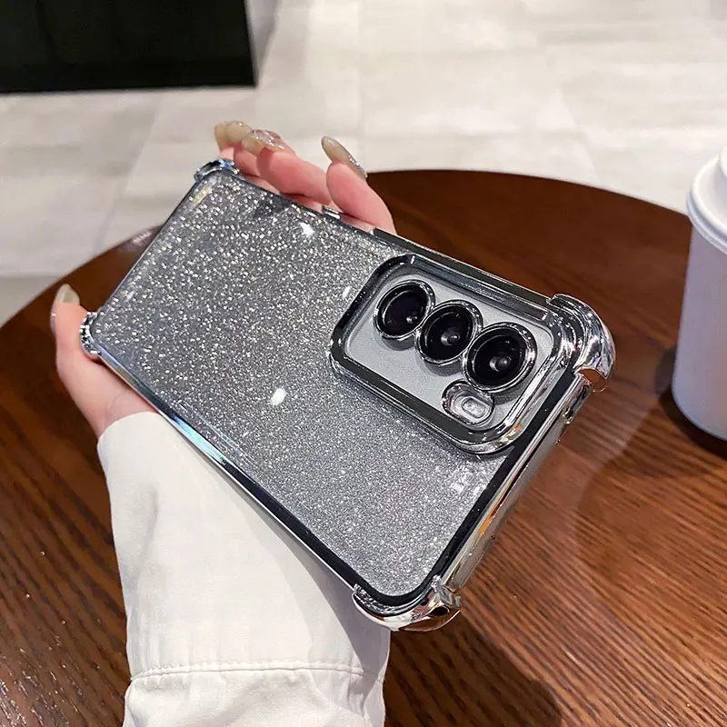 Reno12 5G Case Shockproof Glitter Cover For OPPO Reno 12 12F 11 11F 10 pro Reno5 Z A98 A94 A60 A79 Soft Silicone Case Reno12pro