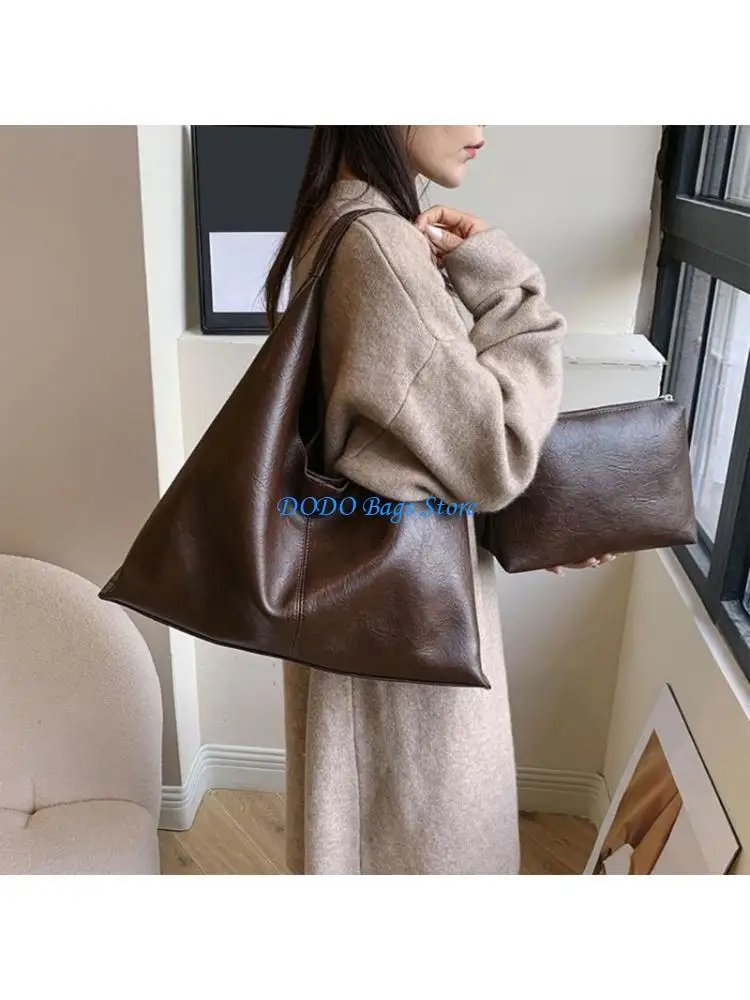 

E8fb Женская бесшневатая сумка подмышки мягкая кожаная сумочка