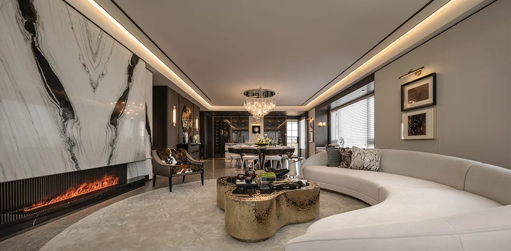 แผนผังการออกแบบตกแต่งภายในแสงสว่างของซานไห่ การวางแผนพื้นที่ การร่างบ้าน บ้านพักตากอากาศ ห้องนั่งเล่น การตกแต่งบ้านอย่างละเอียด