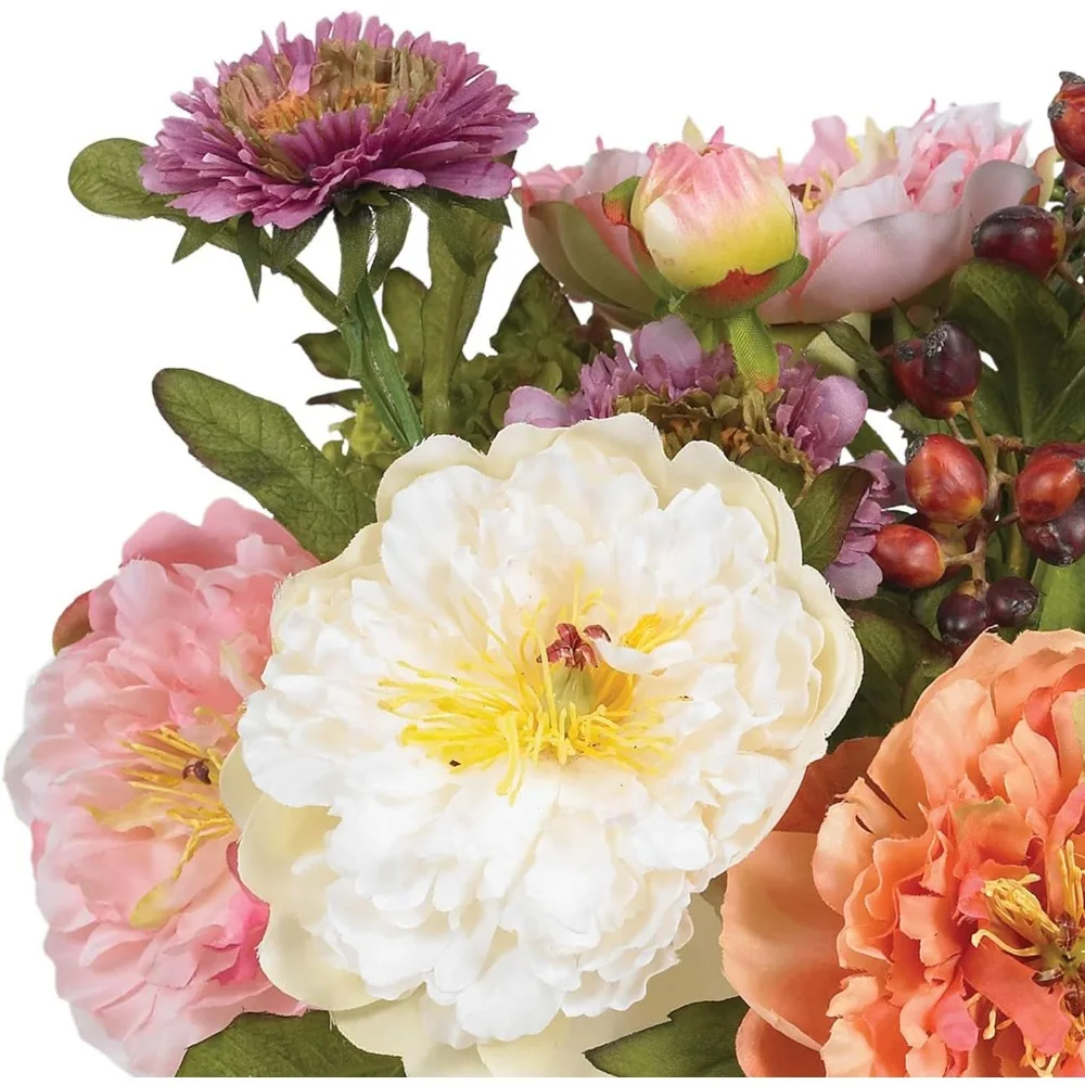 Nearly Natural 4689 Mini Peony Silk Arrangement,Assorted 10 x 10 x 10