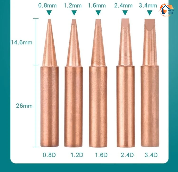 900M-T Pure Copper Soldering Iron Tip 900M-T-0.8D 1.2D 3.2D I SK SI 2C 4C Solder Tips Welding Head BGA Solder Tools