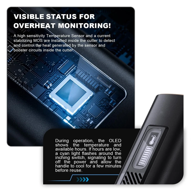 Handheld Ultrasonic Cutter High Precision Ultrasonic Cutter with Display LED Light 1-5 mm Cutting Thickness for Wood Crafts