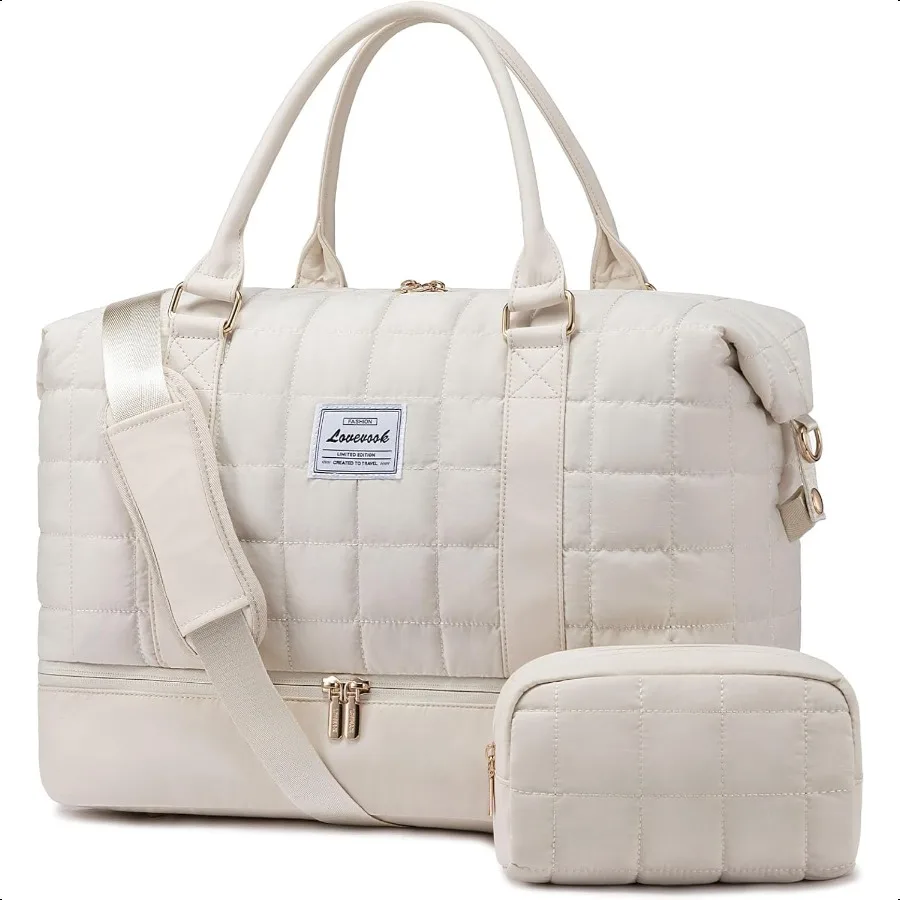 

Large Duffle Bag for Travel Puffer Weekend Bags for Women Travel Tote Carry on Duffel Bag for Airplanes 18 Inch Personal Item B