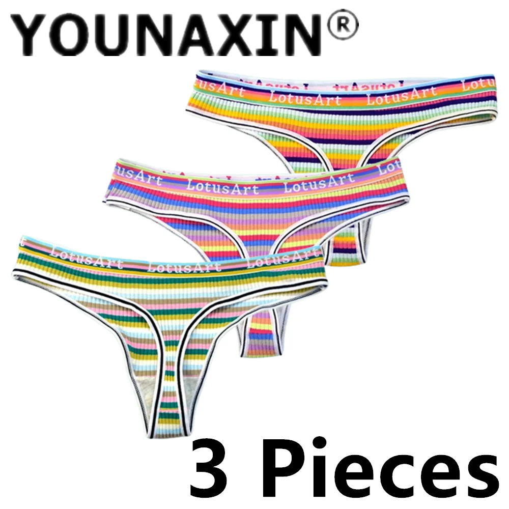 

3 Pieces Women Cotton Underwear Briefs Lingerie Low-Rise Undies Bikini Sexy Girl Sports Panties Colourful Undershorts M L XL 2XL