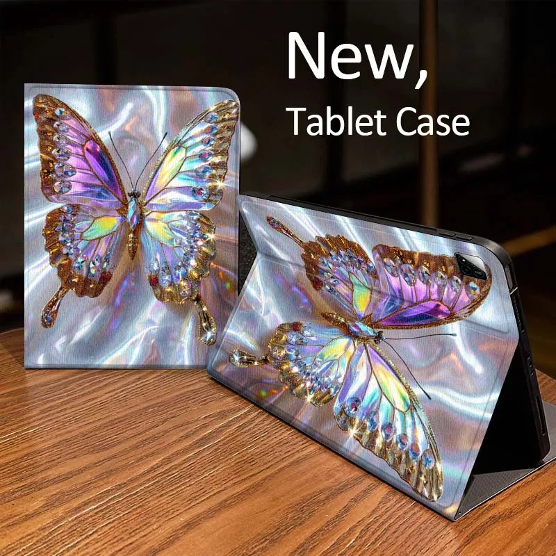 

Чехол для планшета Xiaomi Mi Redmi Pad 2 4 5 7S 6S 6 7 8 Plus SE Pro K 2025 с красочным рисунком бабочки, 8.7 11 дюймов