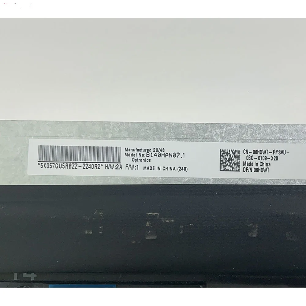 DP/N 06HXWT 14,0 pulgadas 1920x1080IPS FHD 30 pines EDP B140HAN07.1 montaje táctil para Dell Inspiron 5410 7415 P147G P147G001 P147G002