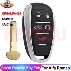 KEYECU A2C97635100 For Alfa Romeo Giulia Stelvio 2016 2017 2018 2019 2020 2021 2022 4A Chip 433MHz Smart KR5ALFA434 Remote Key