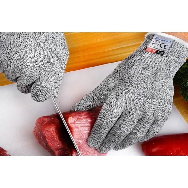 1Pair Anti-cut Gloves Kitchen Butcher Cut-Resistant Protective Wearable Anti-glass Scratches Wire Anti-Cutting Safety Glove