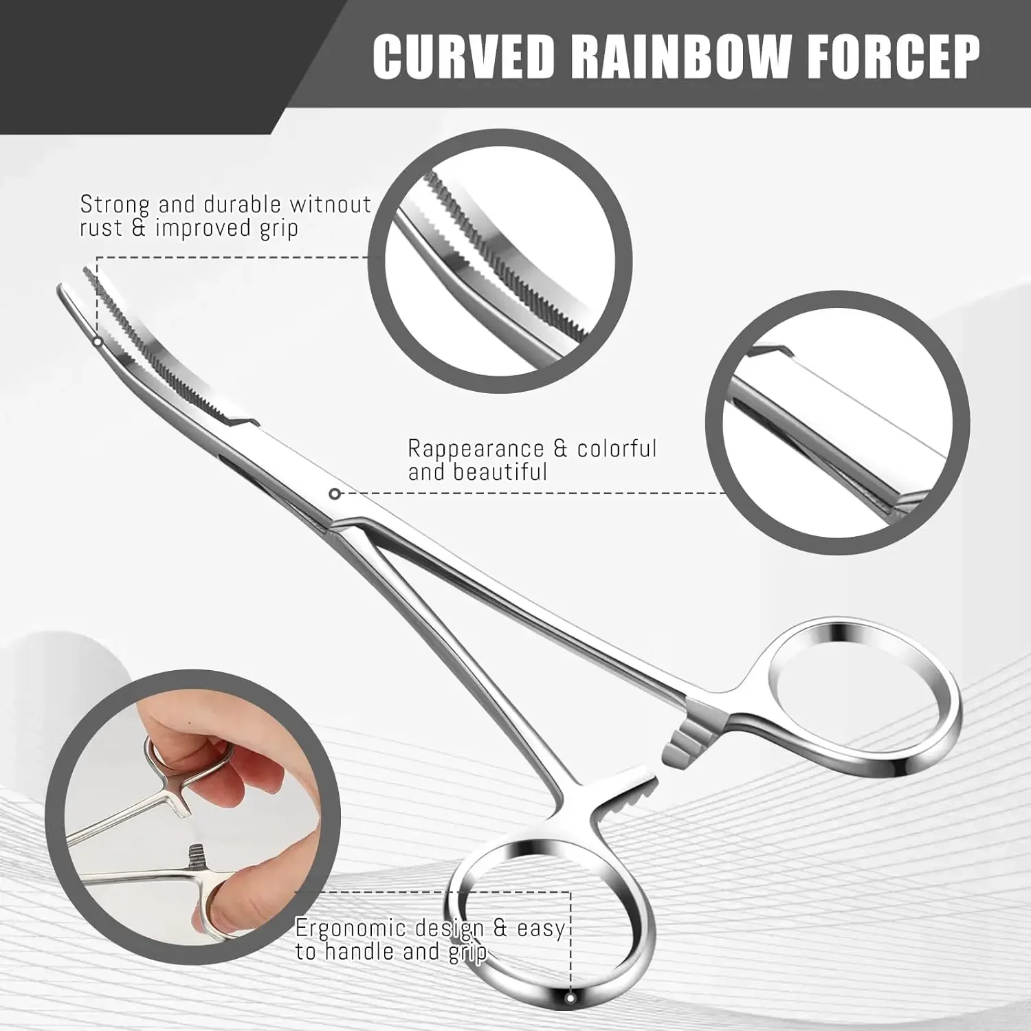 2Pcs Stainless Steel Hemostat Curved and Straight Hemostat Forceps Piercing Pliers Forceps,Fishing Tweezer Hemostats